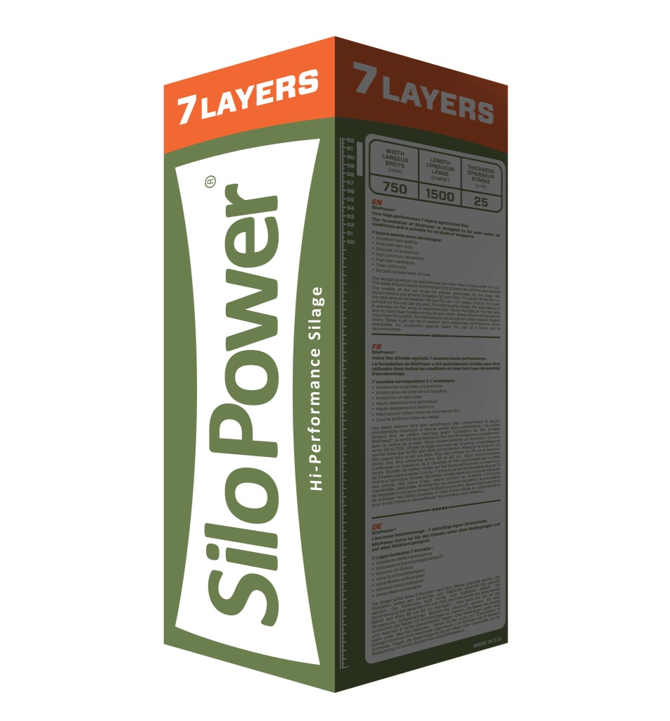 Stack of bales wrapped in silage film for farm use