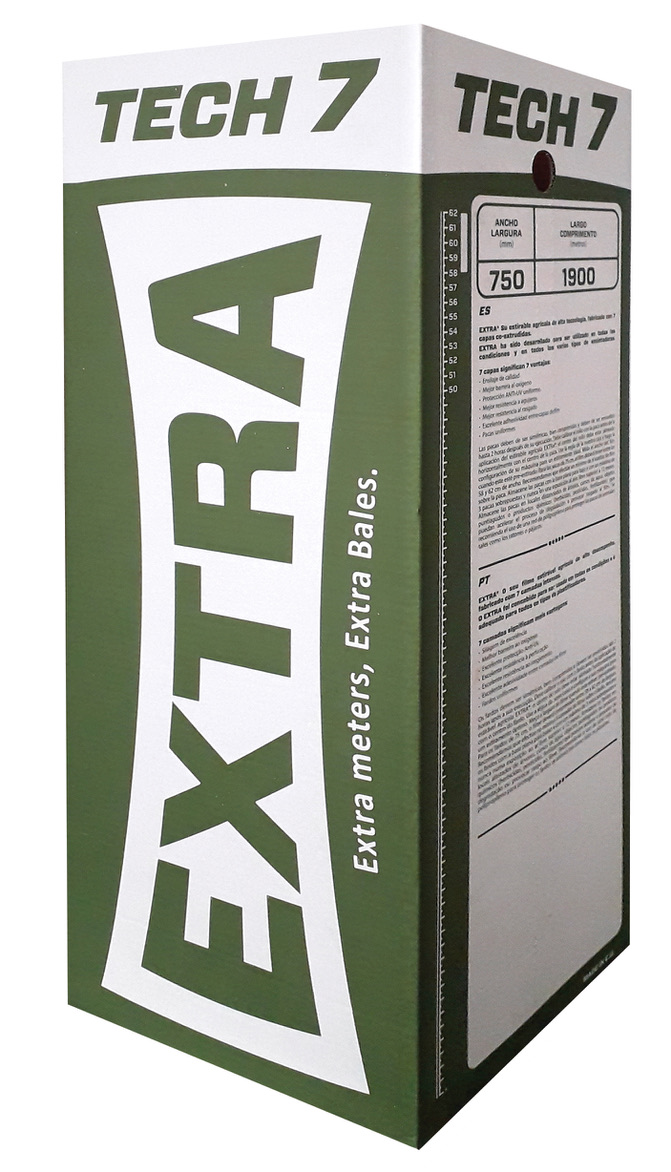 Wrapped bale close-up showing silage film layers